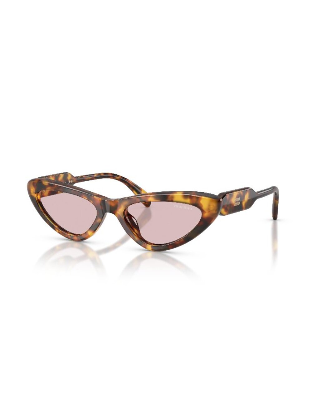 New Miu Miu Women's Sunglasses Havana Pink Lens Acetate Frame MU B11SU 14L4I0 55